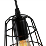 Suspension Vintage Industriel 1 Lumière Noir Cage Simple pour Salle à Manger