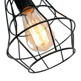 Suspension Vintage Industriel 1 Lumière Noir Cage Simple pour Salle à Manger