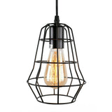 Suspension Vintage Industriel 1 Lumière Noir Cage Simple pour Salle à Manger
