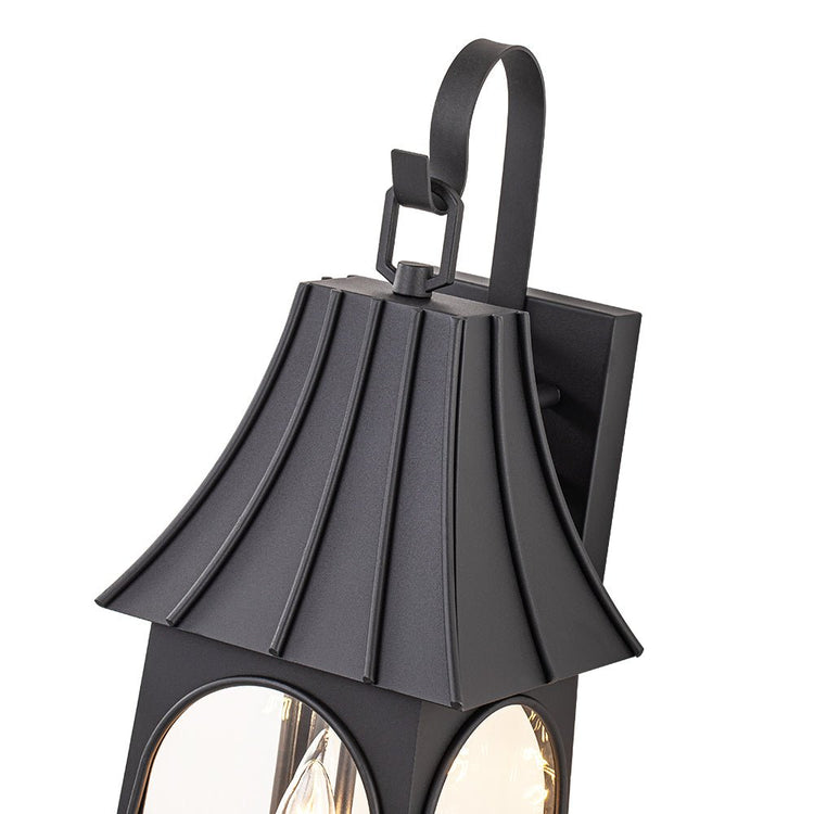 Applique Extérieure Lanterne en Verre Noir