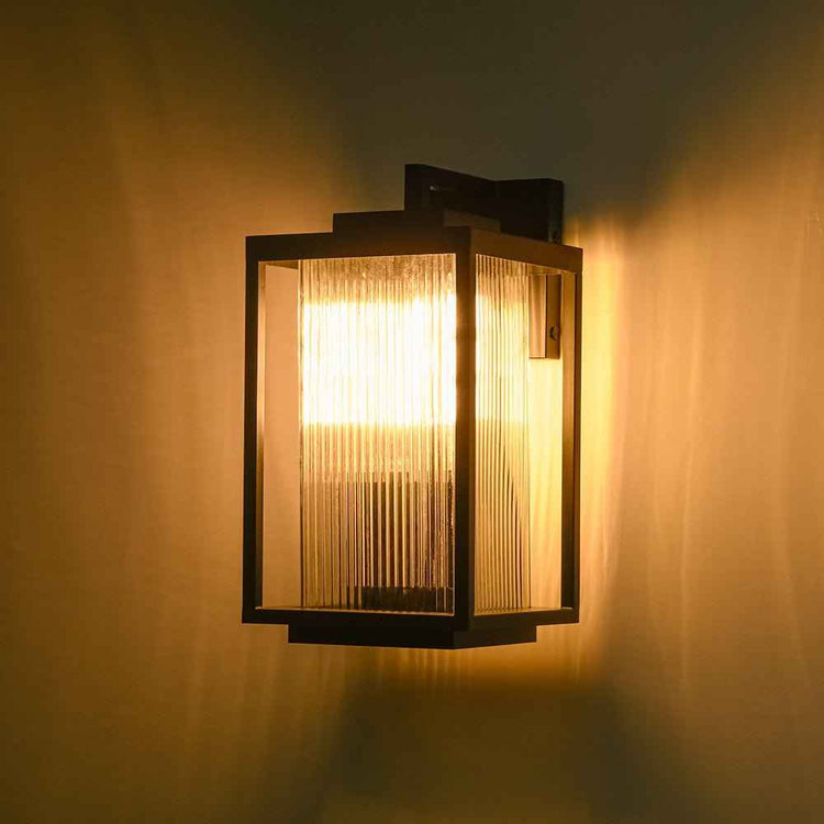 Applique Extérieure Lanterne IP23 Rayé Verre