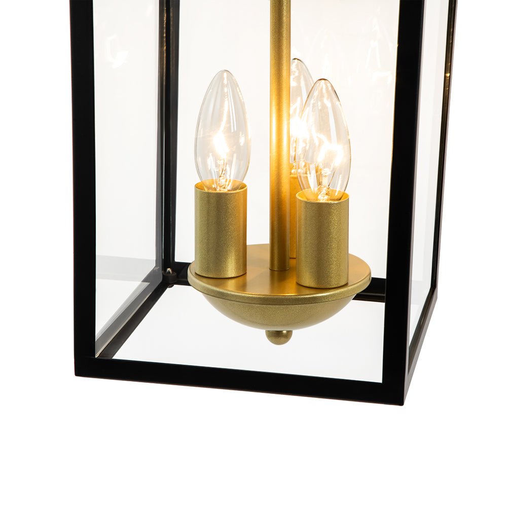 Applique Extérieure IP54 Transparent Verre Rectangulaire Lanterne
