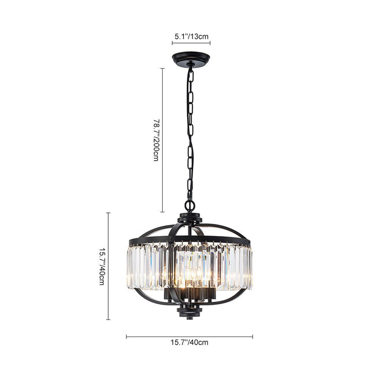 Lustre Salon Lanterne en Cristal