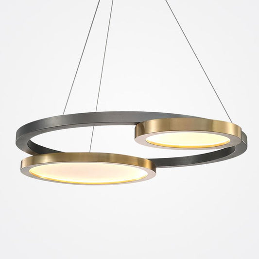Lustre Salon Anneau en Métal 96 cm