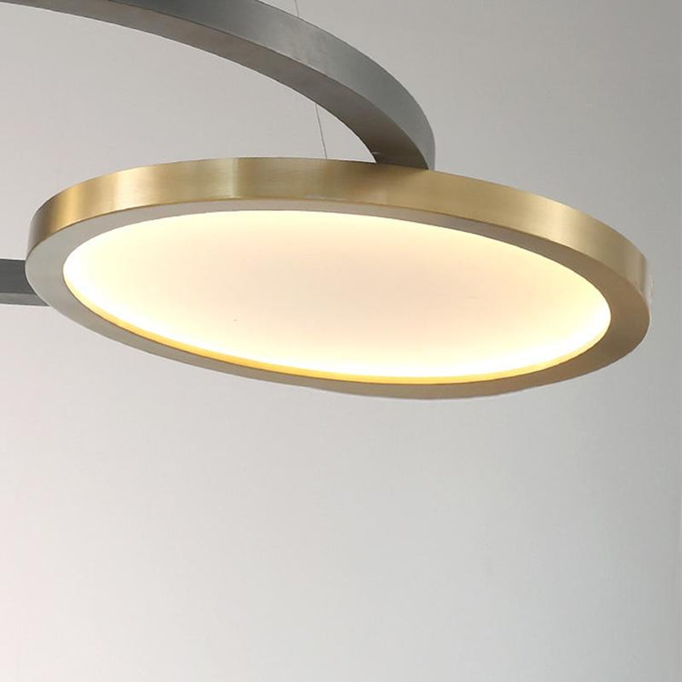 Lustre Salon Anneau en Métal 96 cm