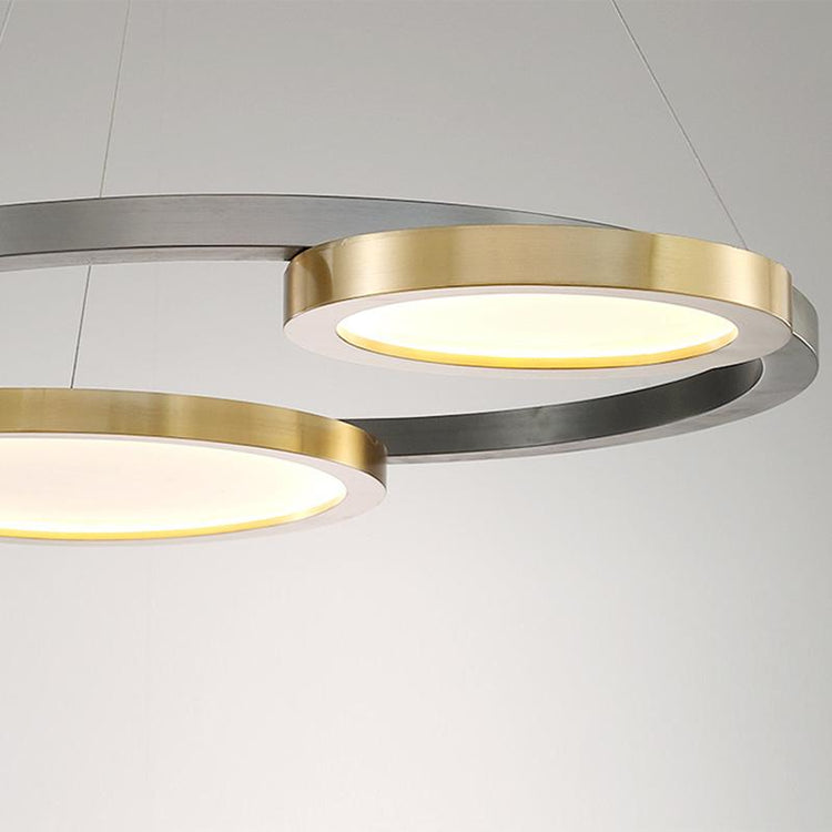 Lustre Salon Anneau en Métal 96 cm