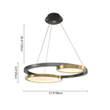 Lustre Salon Anneau en Métal 96 cm