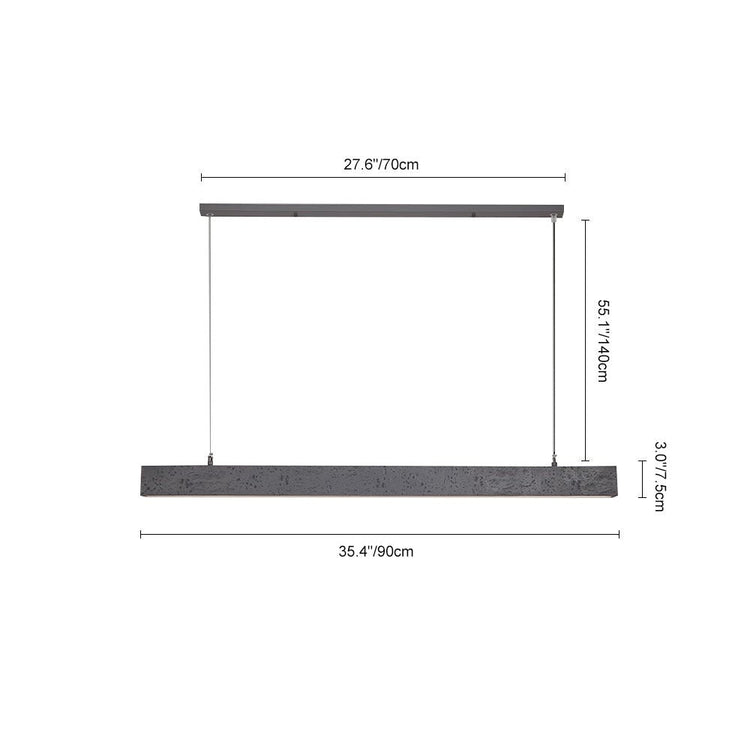 Suspension Linéaire LED Béton pour Salle à Manger