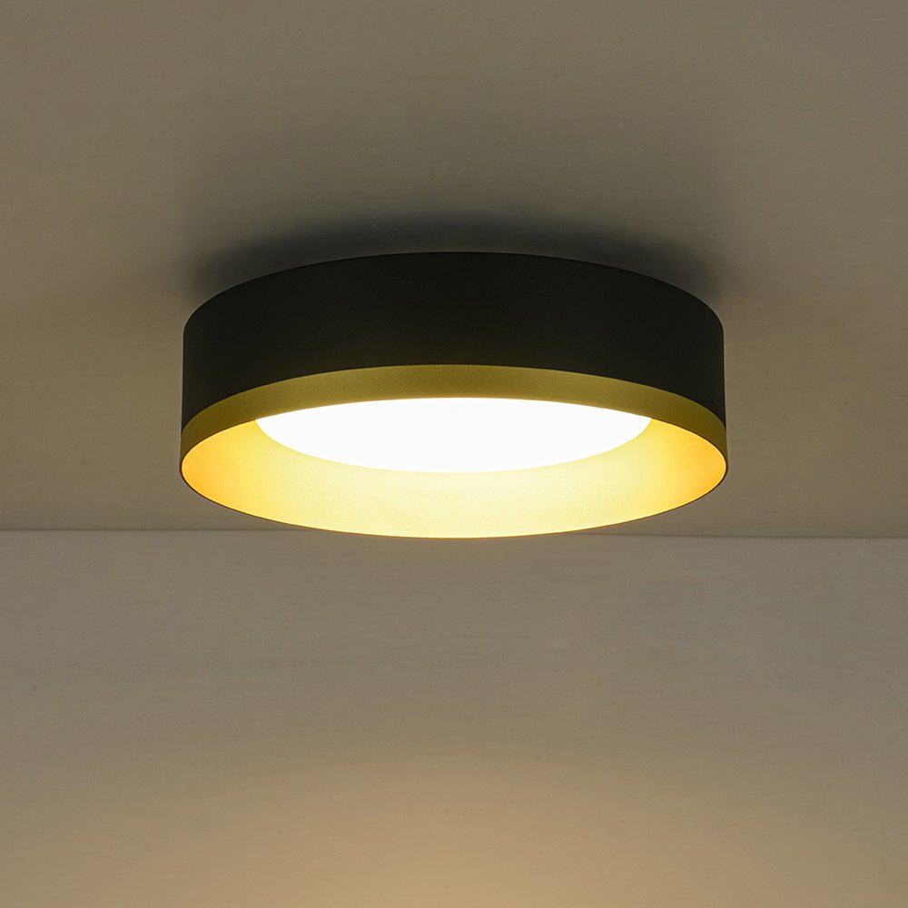 Plafonnier LED Tambour avec Laité Verre Abat-Jour pour Salle de Bain