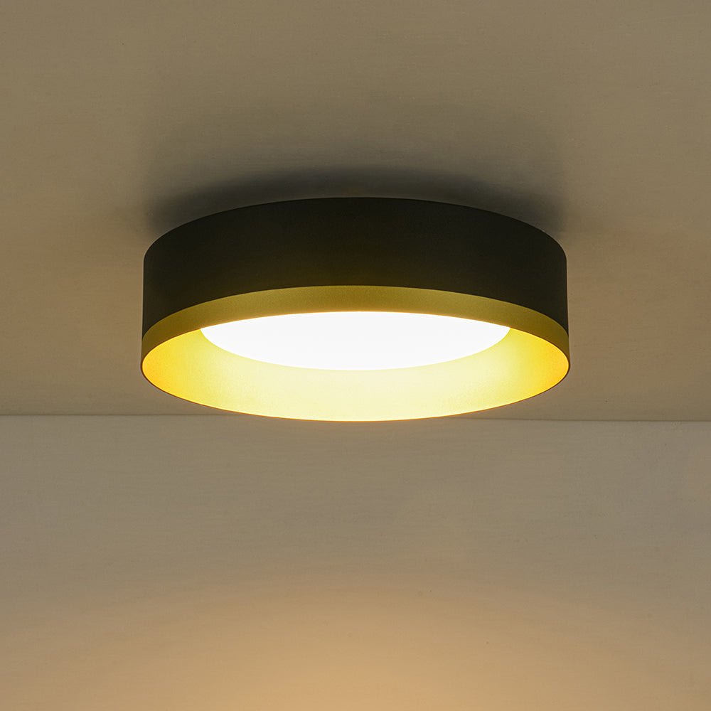 Plafonnier LED Tambour avec Laité Verre Abat-Jour pour Salle de Bain
