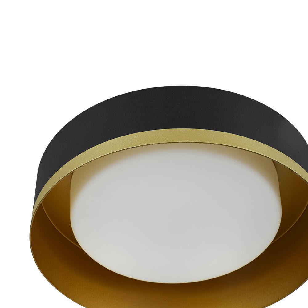Plafonnier LED Tambour avec Laité Verre Abat-Jour pour Salle de Bain