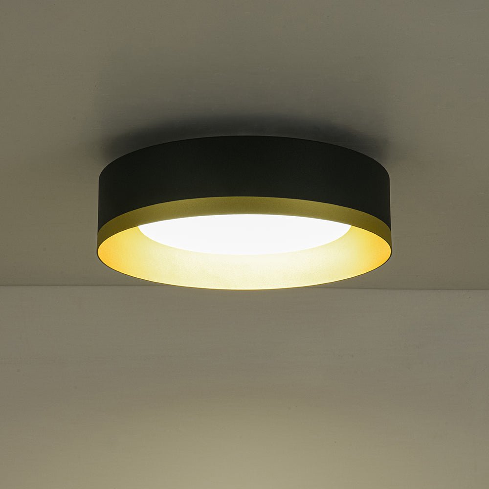 Plafonnier LED Tambour avec Laité Verre Abat-Jour pour Salle de Bain