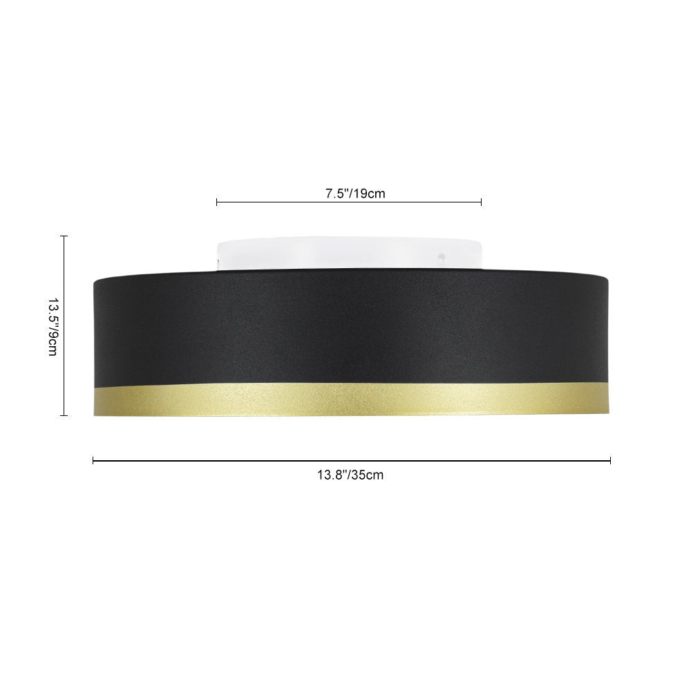 Plafonnier LED Tambour avec Laité Verre Abat-Jour pour Salle de Bain