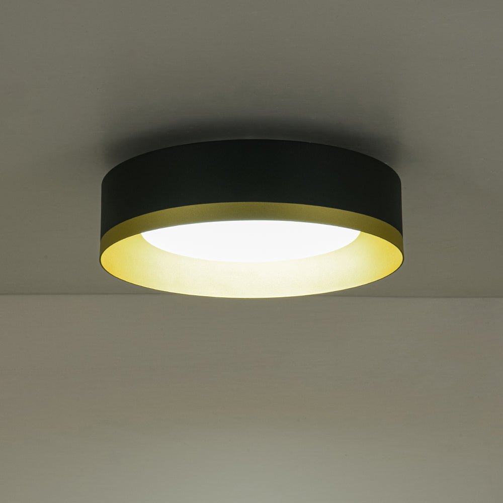 Plafonnier LED Tambour avec Laité Verre Abat-Jour pour Salle de Bain