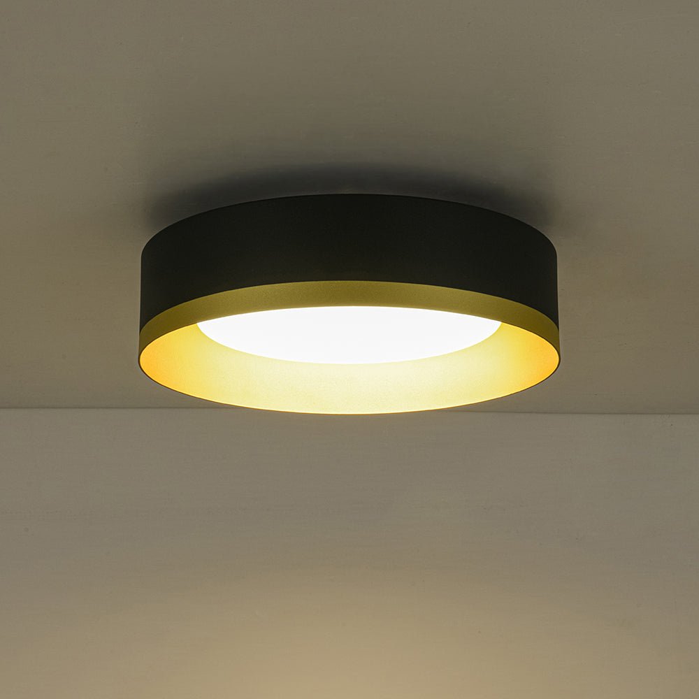Plafonnier LED Tambour avec Laité Verre Abat-Jour pour Salle de Bain