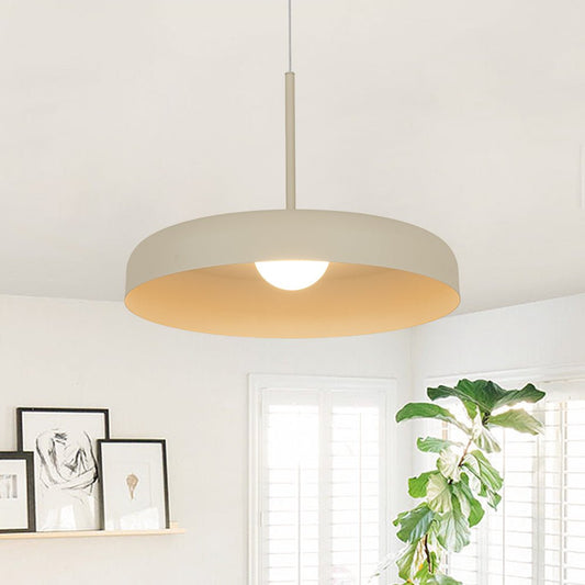 Suspension Luminaire LED Tambour Abat-Jour Dôme pour Salle à Manger
