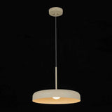 Suspension LED à abat-jour dôme beige, avec cordon et lumière centrale