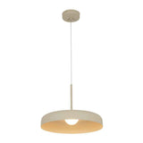 Luminaire suspendu LED à abat-jour dôme beige, fixation ronde au plafond et abat-jour