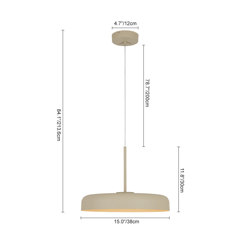 Suspension Luminaire LED Tambour Abat-Jour Dôme pour Salle à Manger