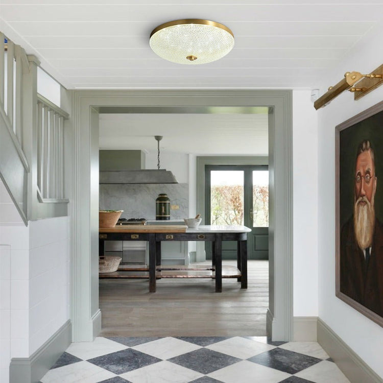 Plafonnier Salon Bol en Cristal