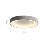 Plafonnier Salon Rond en Métal Gris