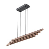 Lustre Salon Linéaire en Bois