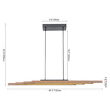 Lustre Salon Linéaire en Bois