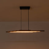 Lustre Salon Linéaire en Bois
