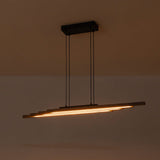 Lustre Salon Linéaire en Bois