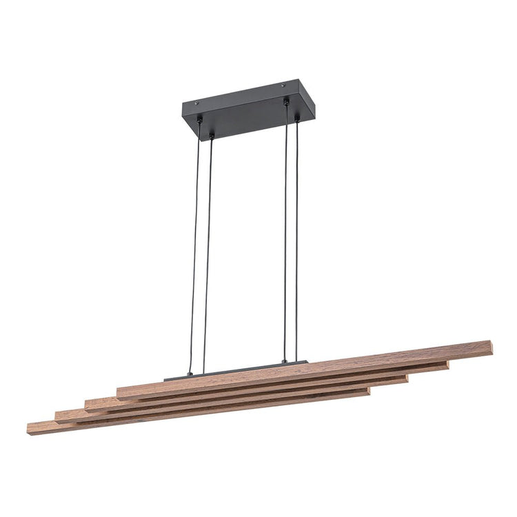 Lustre Salon Linéaire en Bois