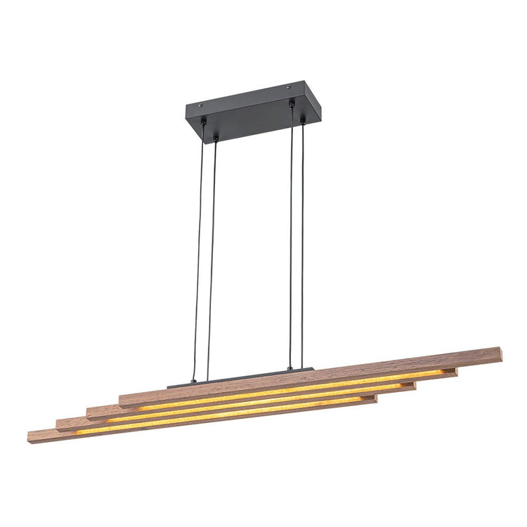 Lustre Salon Linéaire en Bois