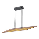 Lustre Salon Linéaire en Bois