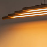 Lustre Salon Linéaire en Bois