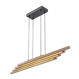 Lustre Salon Linéaire en Bois