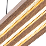 Lustre Salon Linéaire en Bois