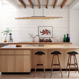 Lustre Salon Linéaire en Bois