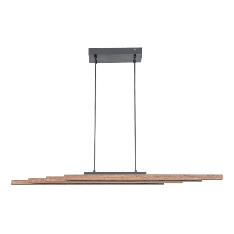 Lustre Salon Linéaire en Bois