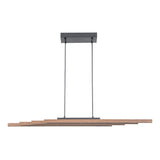 Lustre Salon Linéaire en Bois