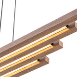 Lustre Salon Linéaire en Bois