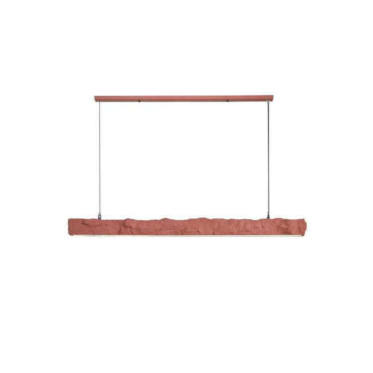 Suspension linéaire LED, barre rouge brique texturée suspendue