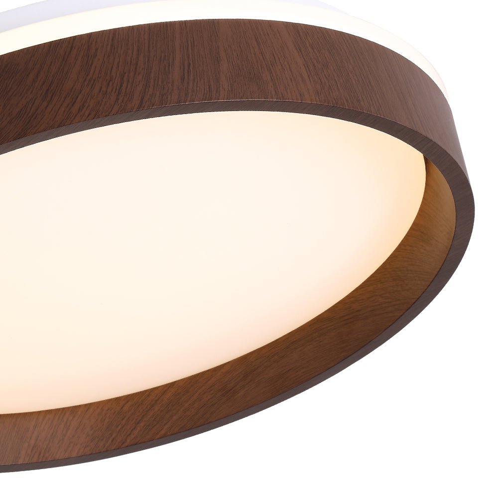 Plafonnier LED Effet Bois Rond pour Salon