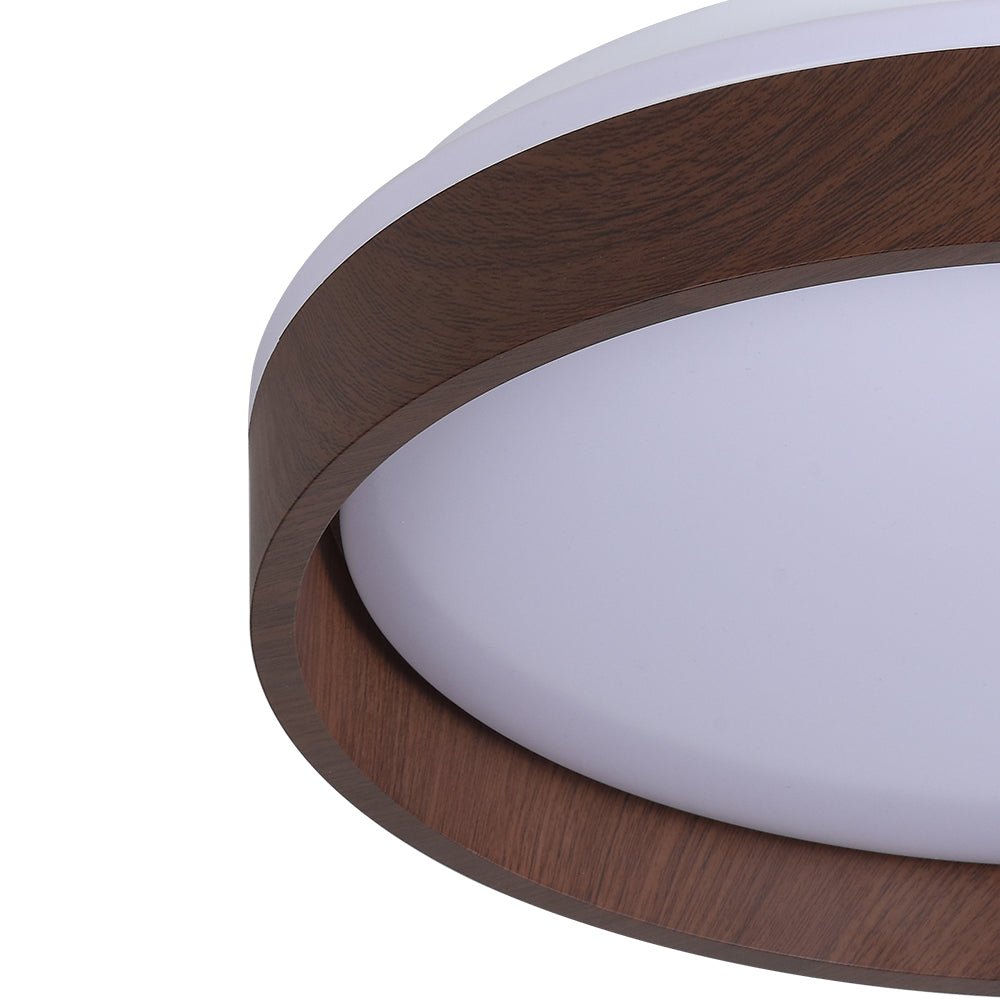 Plafonnier LED Effet Bois Rond pour Salon