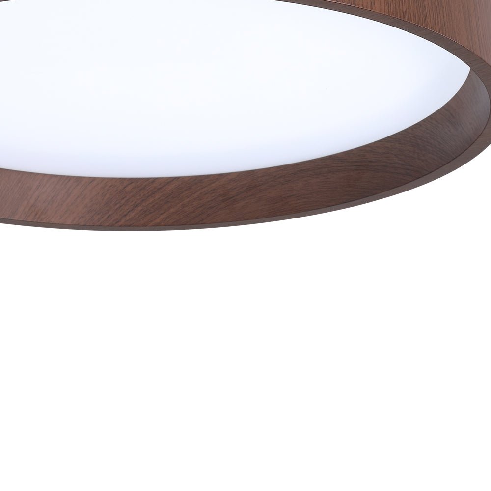 Plafonnier LED Effet Bois Rond pour Salon