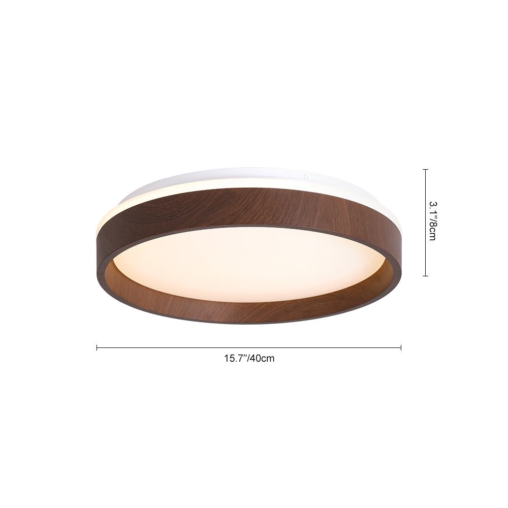Plafonnier LED Effet Bois Rond pour Salon