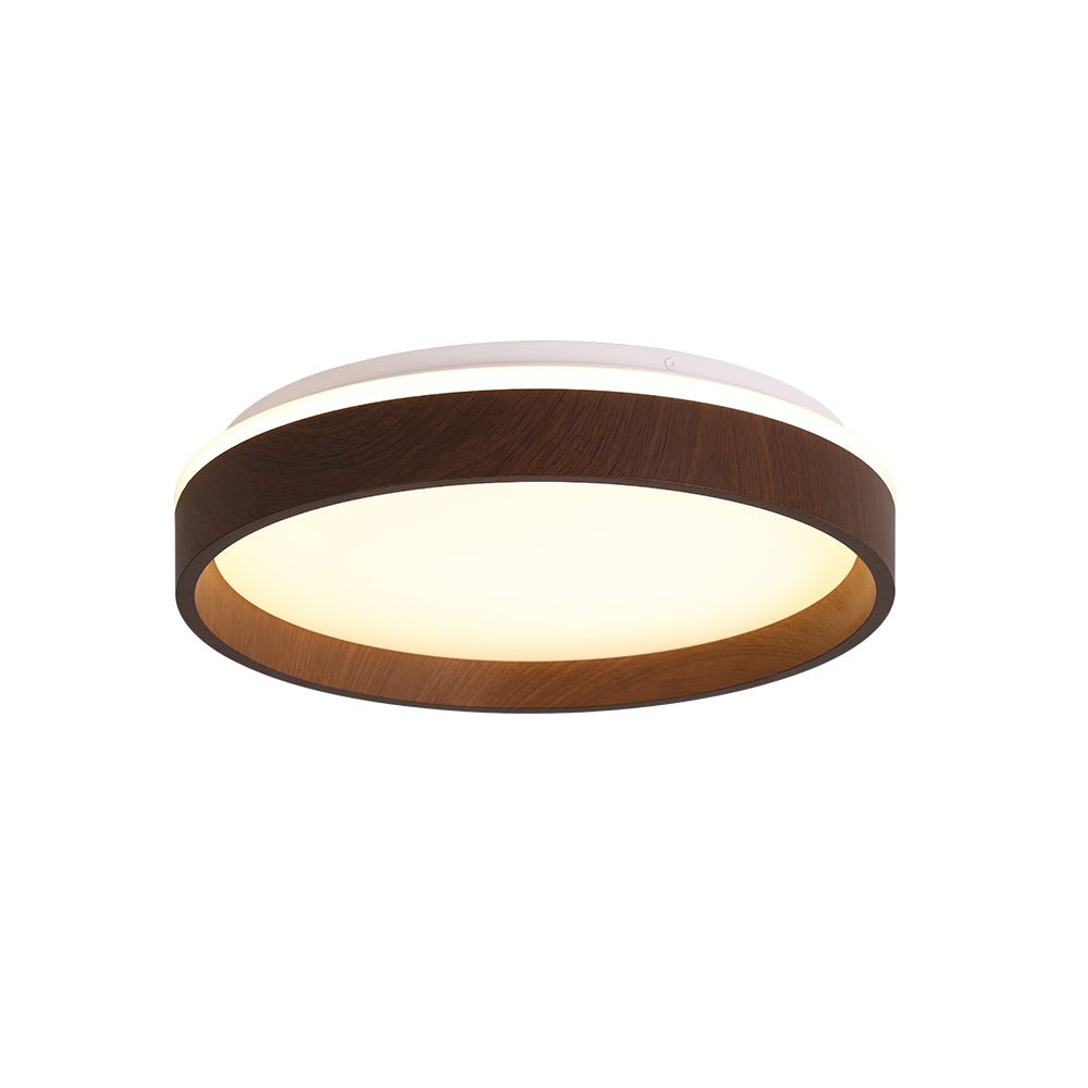 Plafonnier LED Effet Bois Rond pour Salon