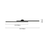 Plafonnier LED Long Bande Noir pour Salle de Bain