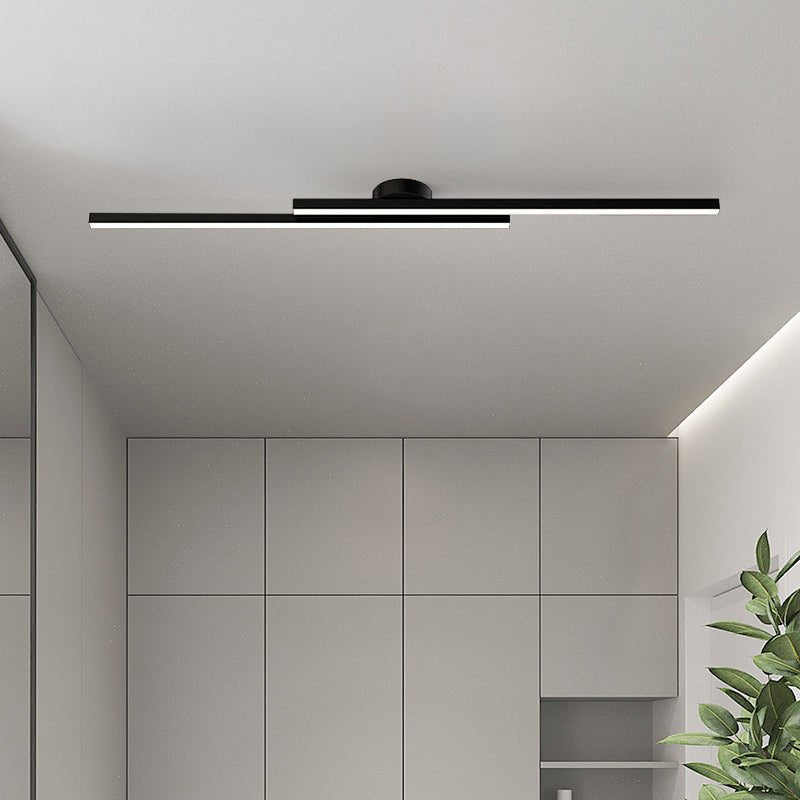Plafonnier LED Long Bande Noir pour Salle de Bain