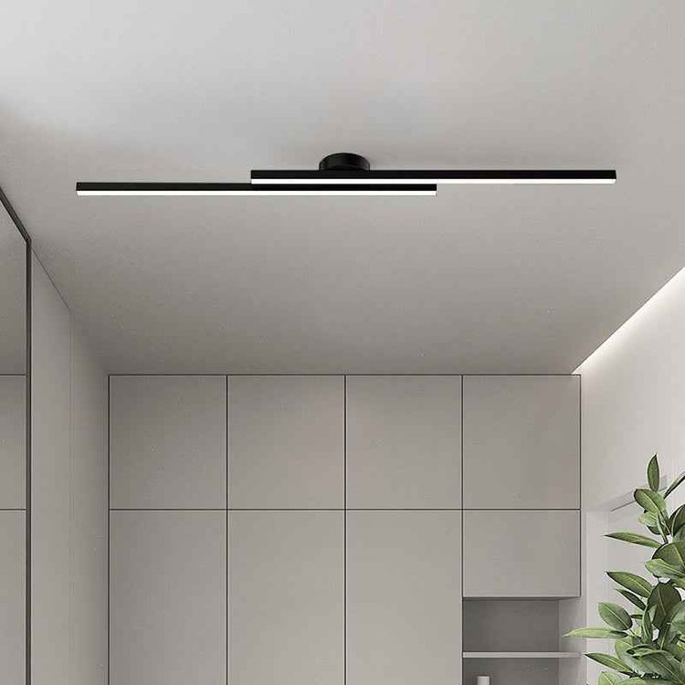 Plafonnier LED Long Bande Noir pour Salle de Bain