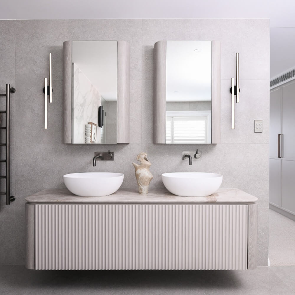 Plafonnier LED Long Bande Noir pour Salle de Bain