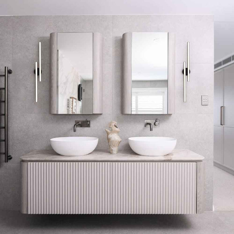 Plafonnier LED Long Bande Noir pour Salle de Bain